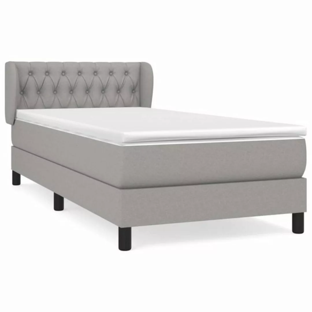 furnicato Bett Boxspringbett mit Matratze Hellgrau 90x190 cm Stoff (1-tlg) günstig online kaufen