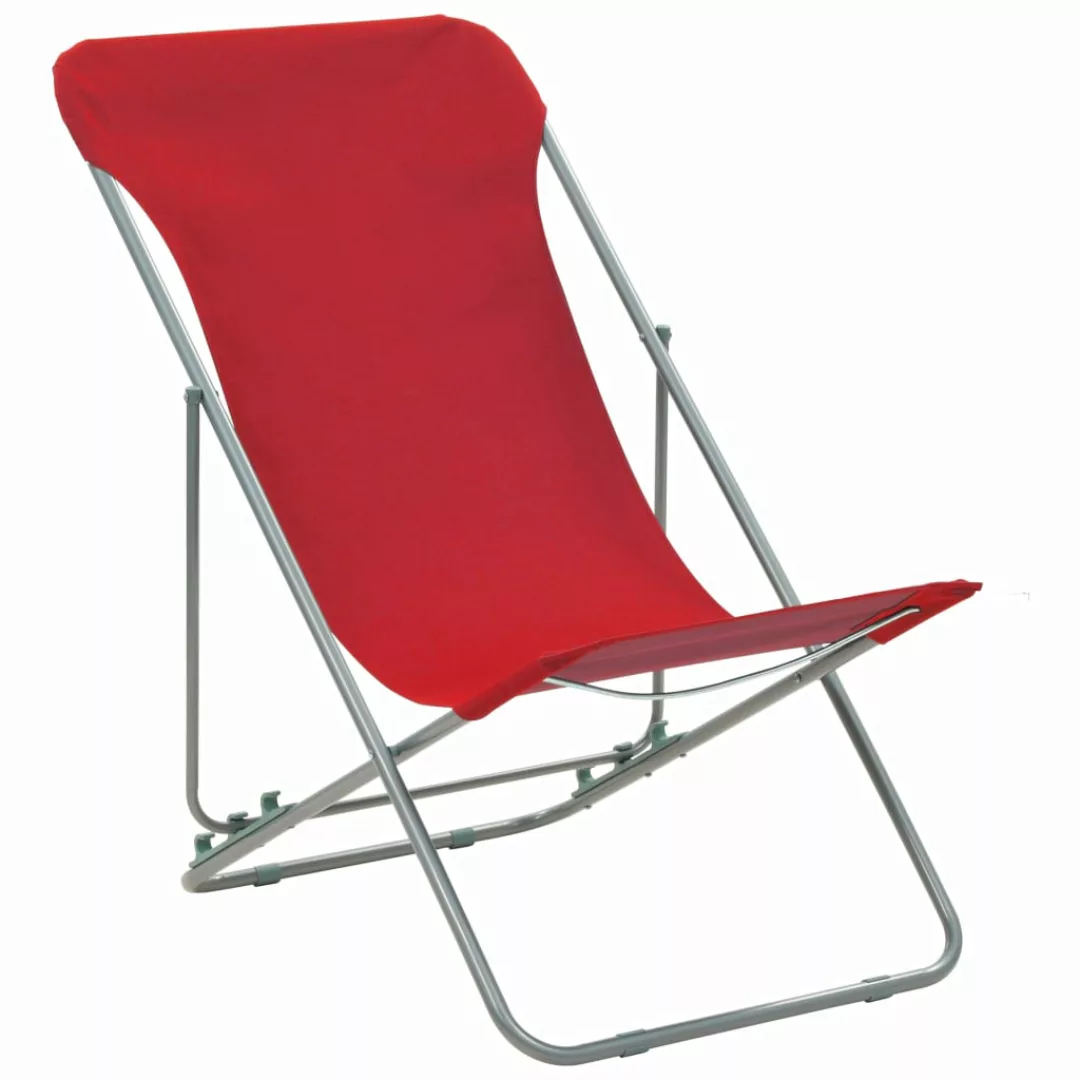 Klappbare Strandstühle 2 Stk. Stahl Und Oxford-gewebe Rot günstig online kaufen
