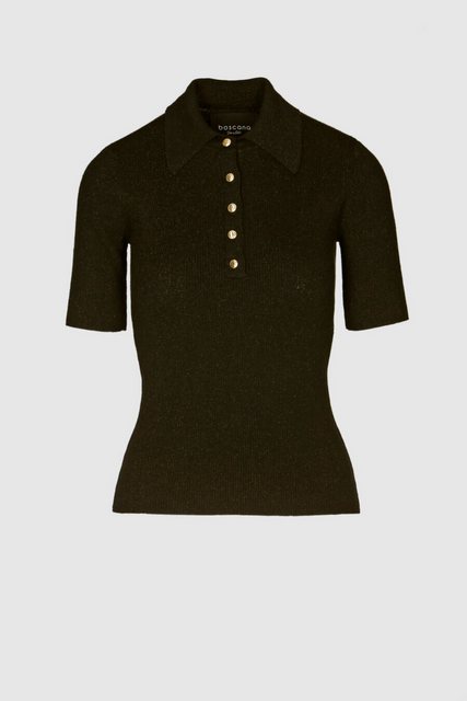 Boscana Polokragenpullover POLO SHIRT IN SCHWARZ MIT LUREX GESTRICKT günstig online kaufen