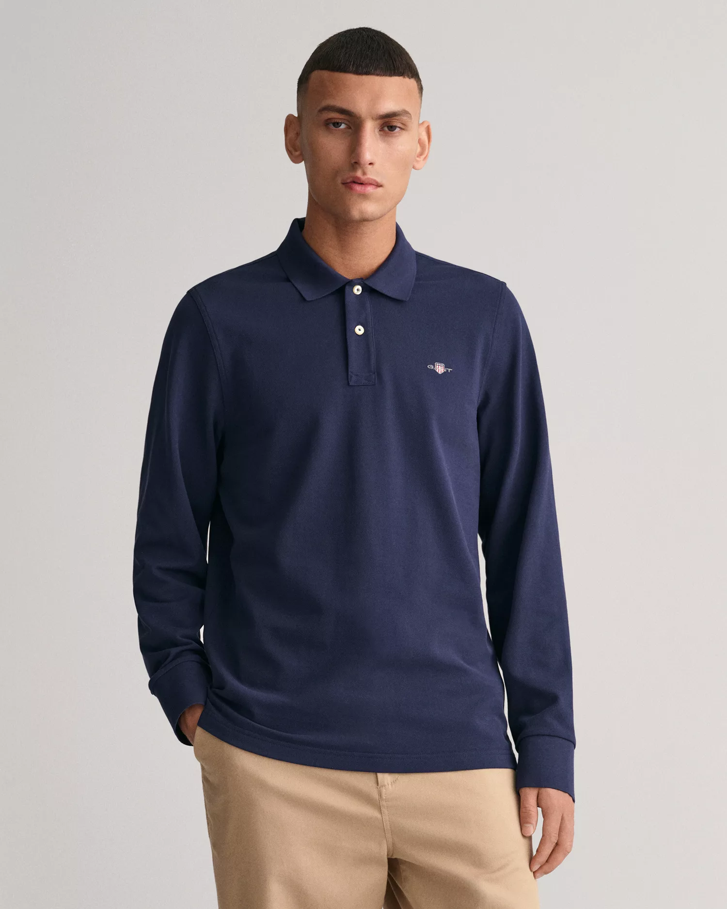 Gant Poloshirt REG SHIELD LS PIQUE RUGGER mit Logotickerei auf der Brust günstig online kaufen