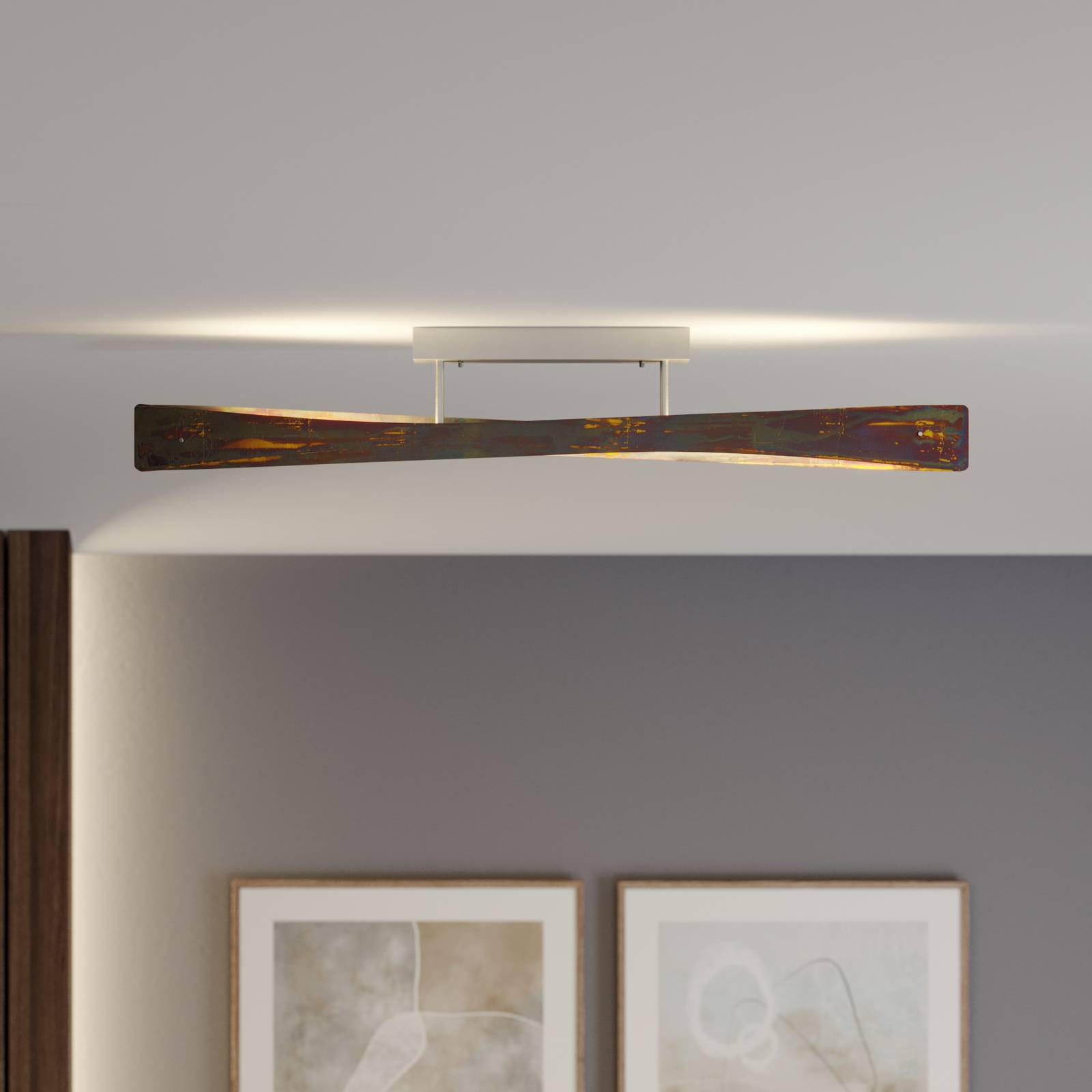 Quitani LED-Deckenlampe Lian, gold oxidiert günstig online kaufen