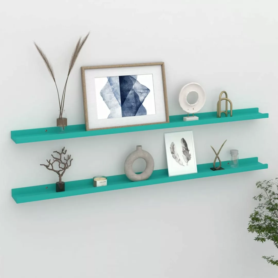 Wandregale 2 Stk. Blau 115x9x3 Cm günstig online kaufen