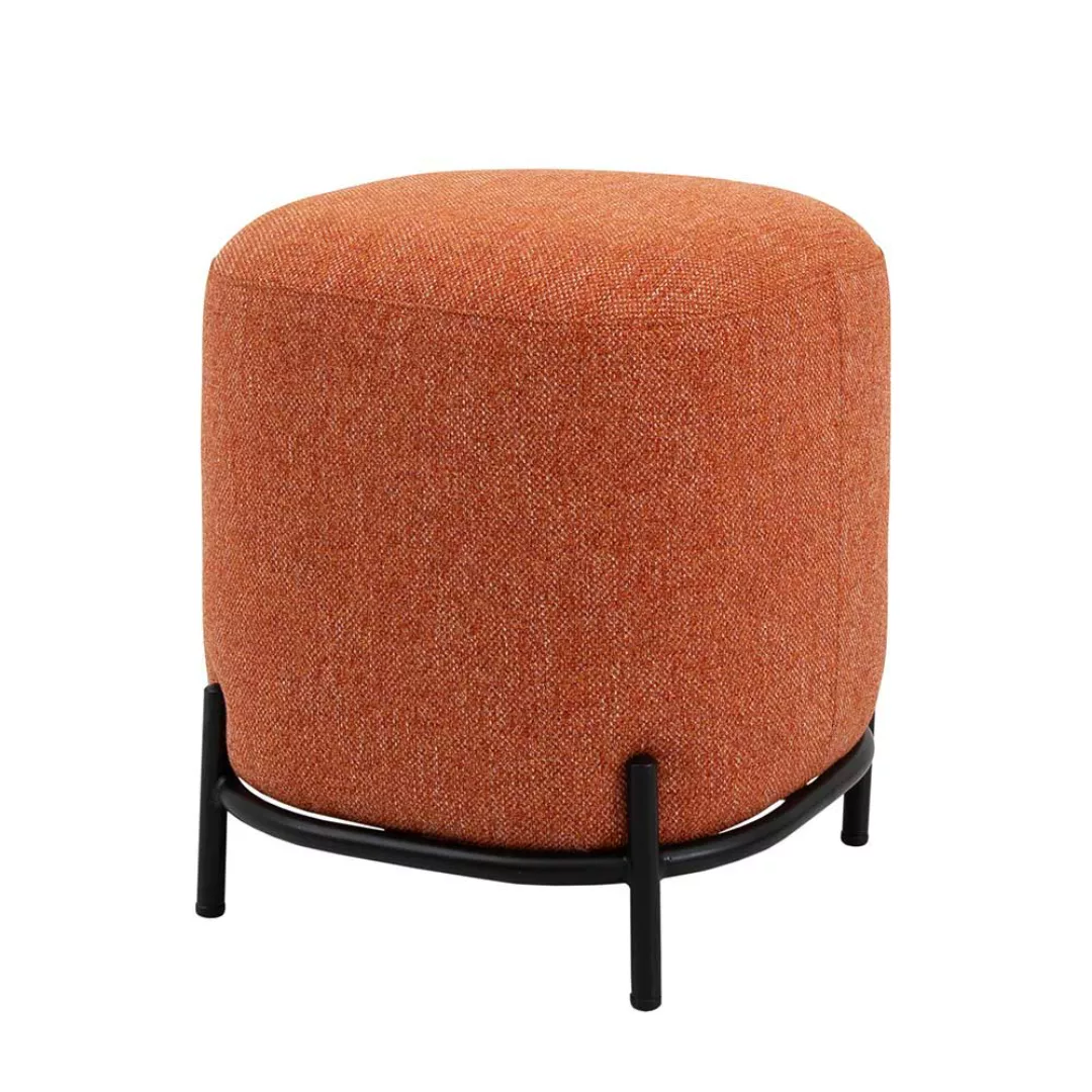 Pouf in Ziegel Rot Webstoff modern günstig online kaufen