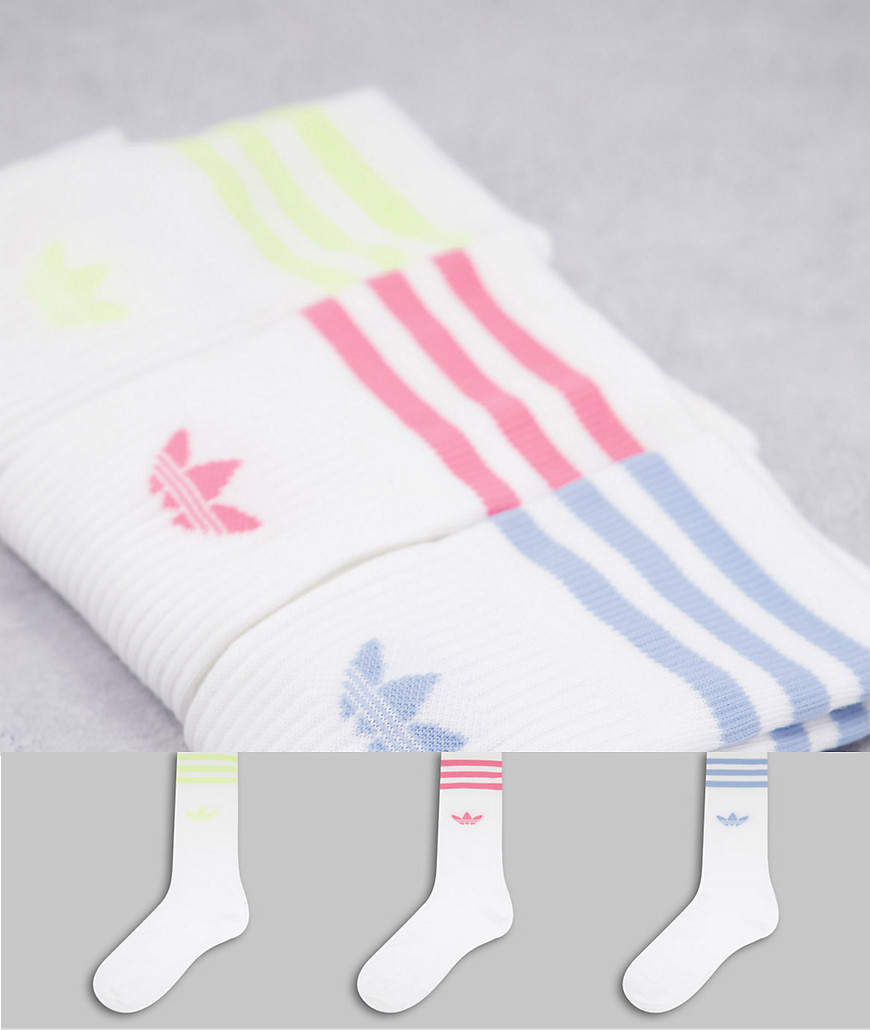 Adidas Originals Solid Crew Socken EU 43-46 White / Pulse Yellow / Rose Ton günstig online kaufen