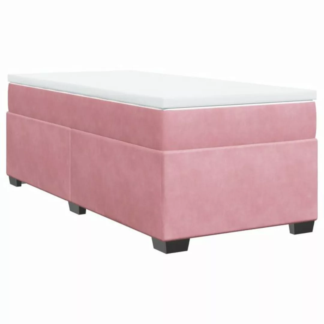 vidaXL Bett Boxspringbett mit Matratze Rosa 100x200 cm Samt günstig online kaufen