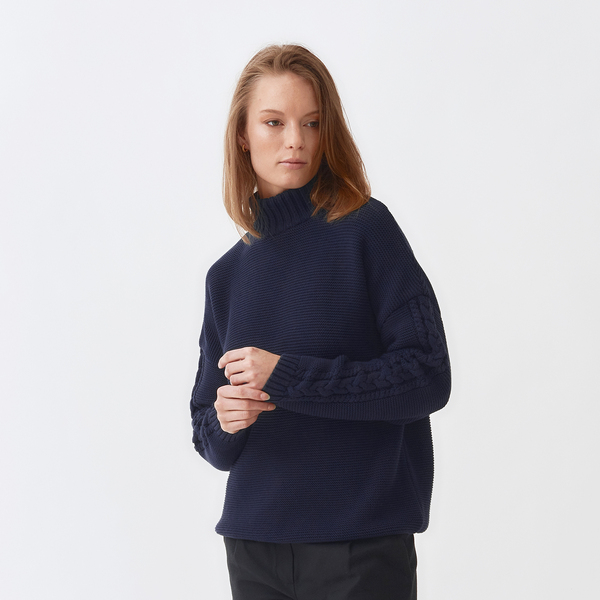 Gestrickter Zopf Detail Pullover günstig online kaufen