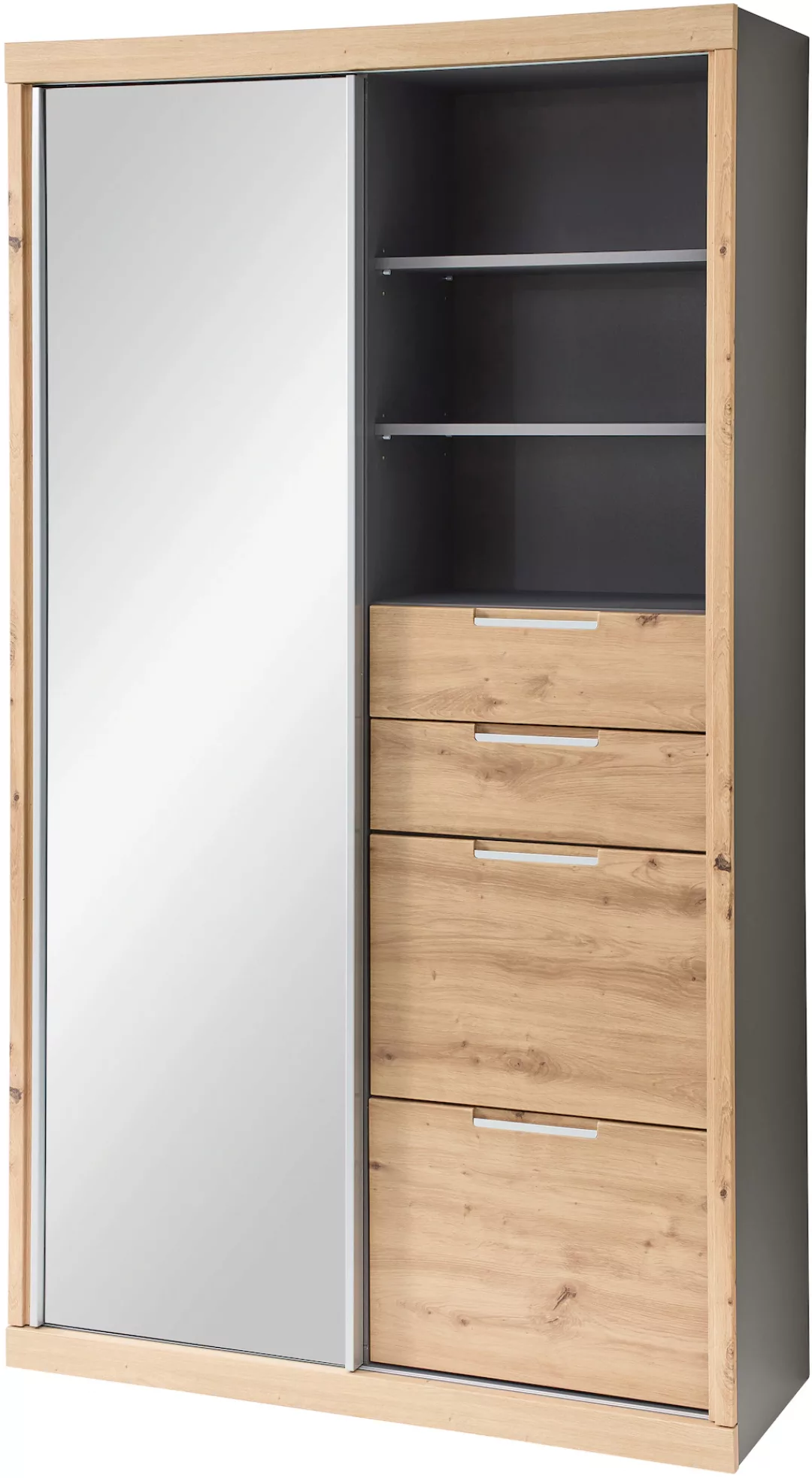 Innostyle Garderobenschrank SINGLE TWO (1-St) 1 Spiegel-/Schiebetür, 2 Schu günstig online kaufen