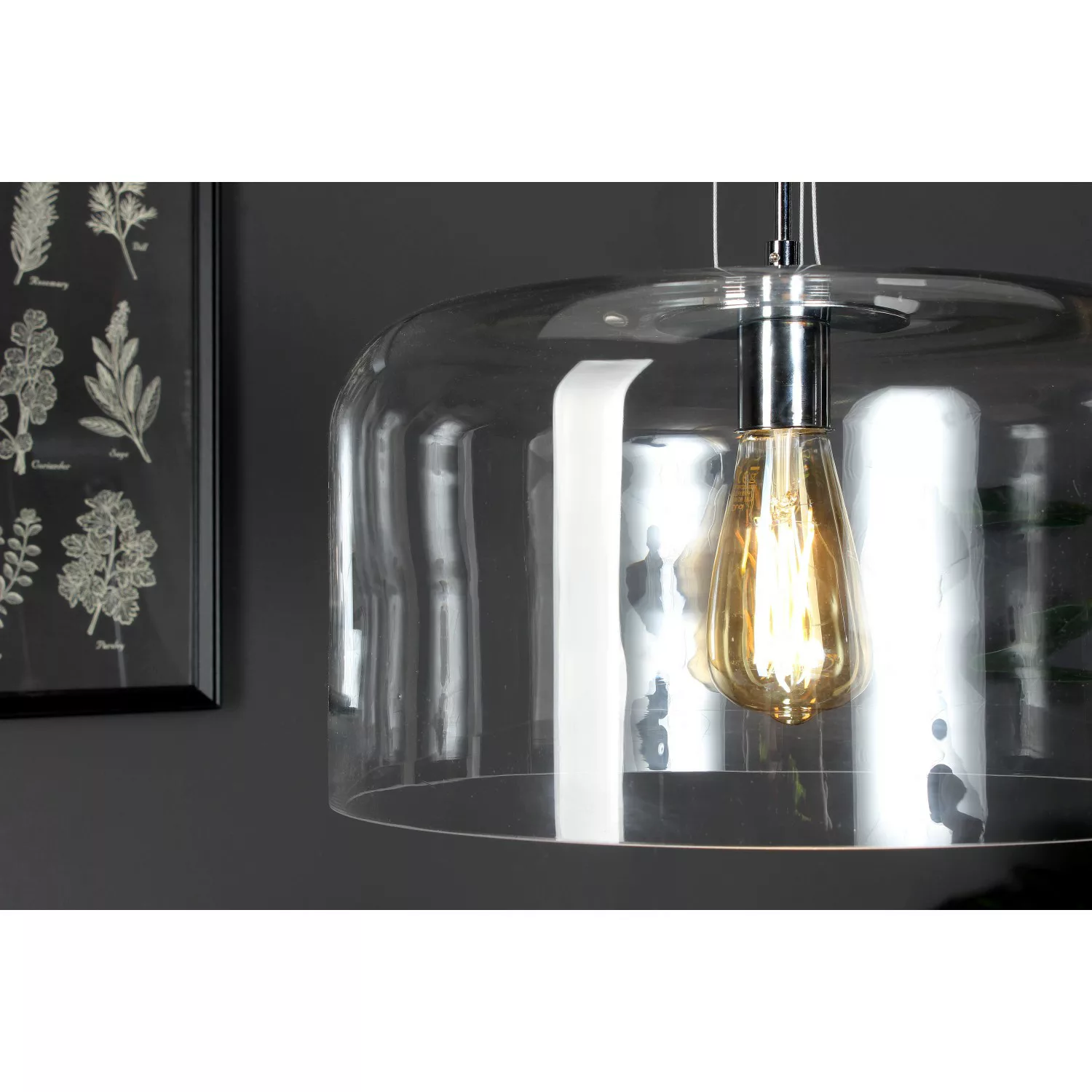 Luce Design Pendelleuchte Gibus 1-flammig Transparent Ø 30 cm günstig online kaufen