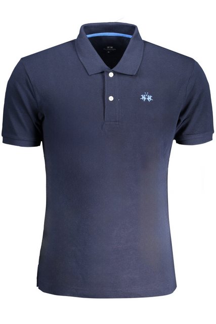 La Martina Poloshirt Polohemd Herren Blau Kurzarm - Stickerei & Logo günstig online kaufen