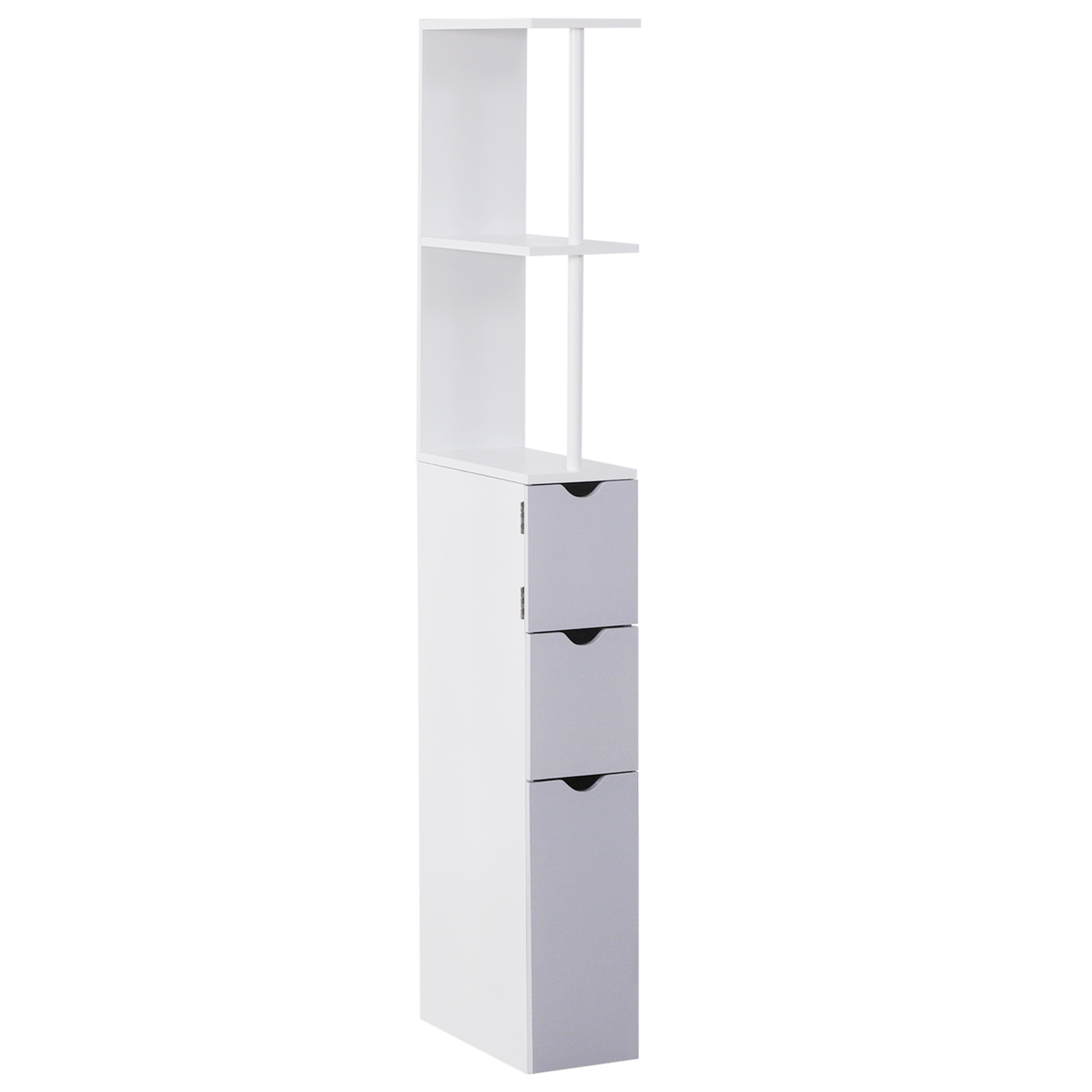 HOMCOM Badezimmersäule, Badezimmerplatzsparendes Holzregal, Schrank mit Reg günstig online kaufen