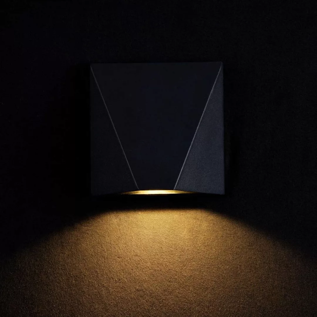 Maytoni Beekman LED-Außenwandlampe 3.000 K schwarz günstig online kaufen