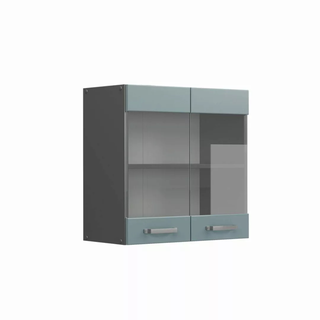 Vicco Glashängeschrank R-Line, Blau-Grau/Anthrazit, 60 cm günstig online kaufen
