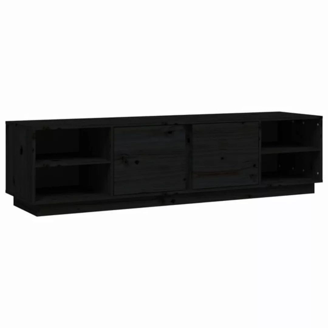 vidaXL TV-Schrank TV-Schrank Schwarz 156x40x40 cm Massivholz Kiefer Lowboar günstig online kaufen