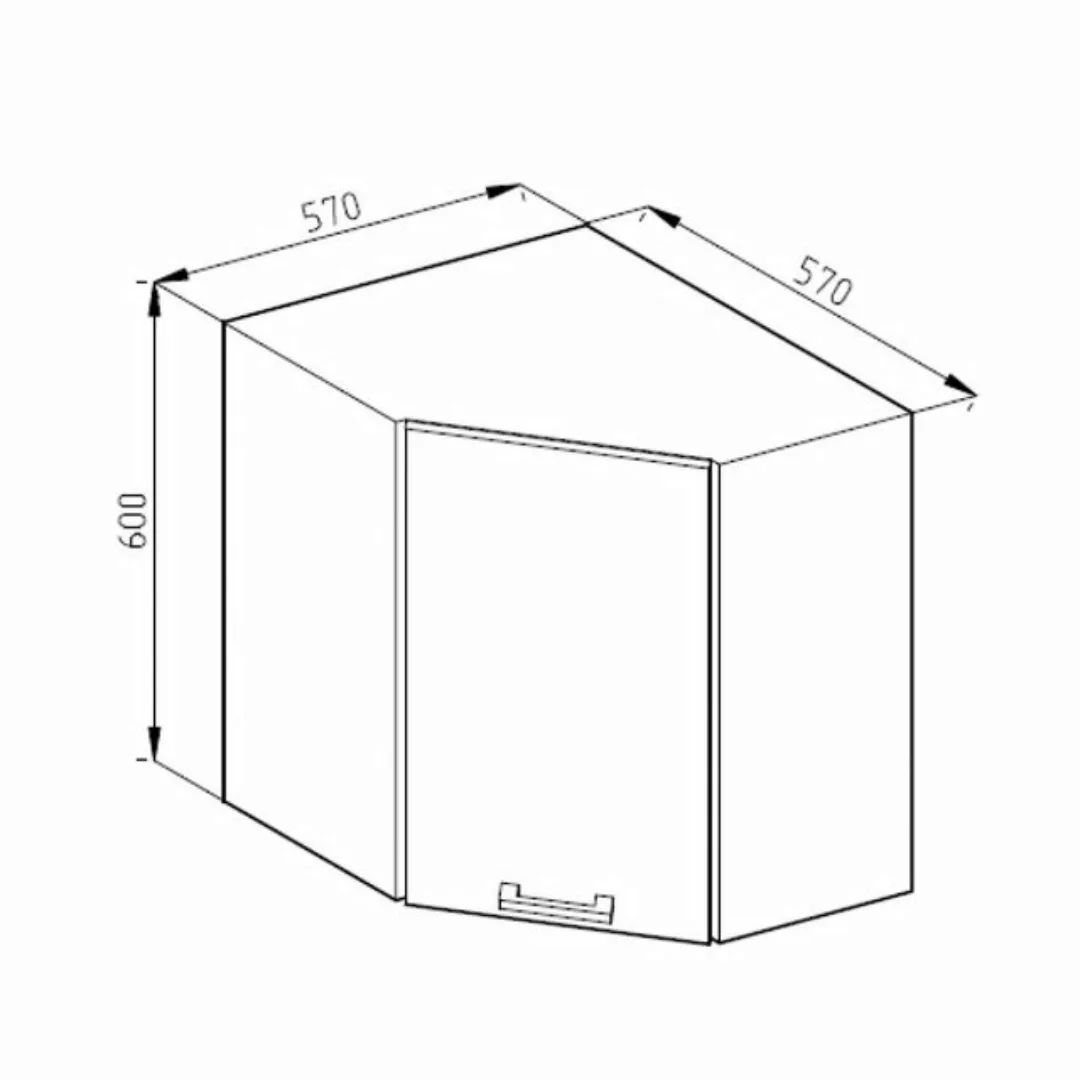 Vicco Schranksystem R-Line, Sonoma/Weiß, 57 cm Eckhängeschrank mit Tür günstig online kaufen