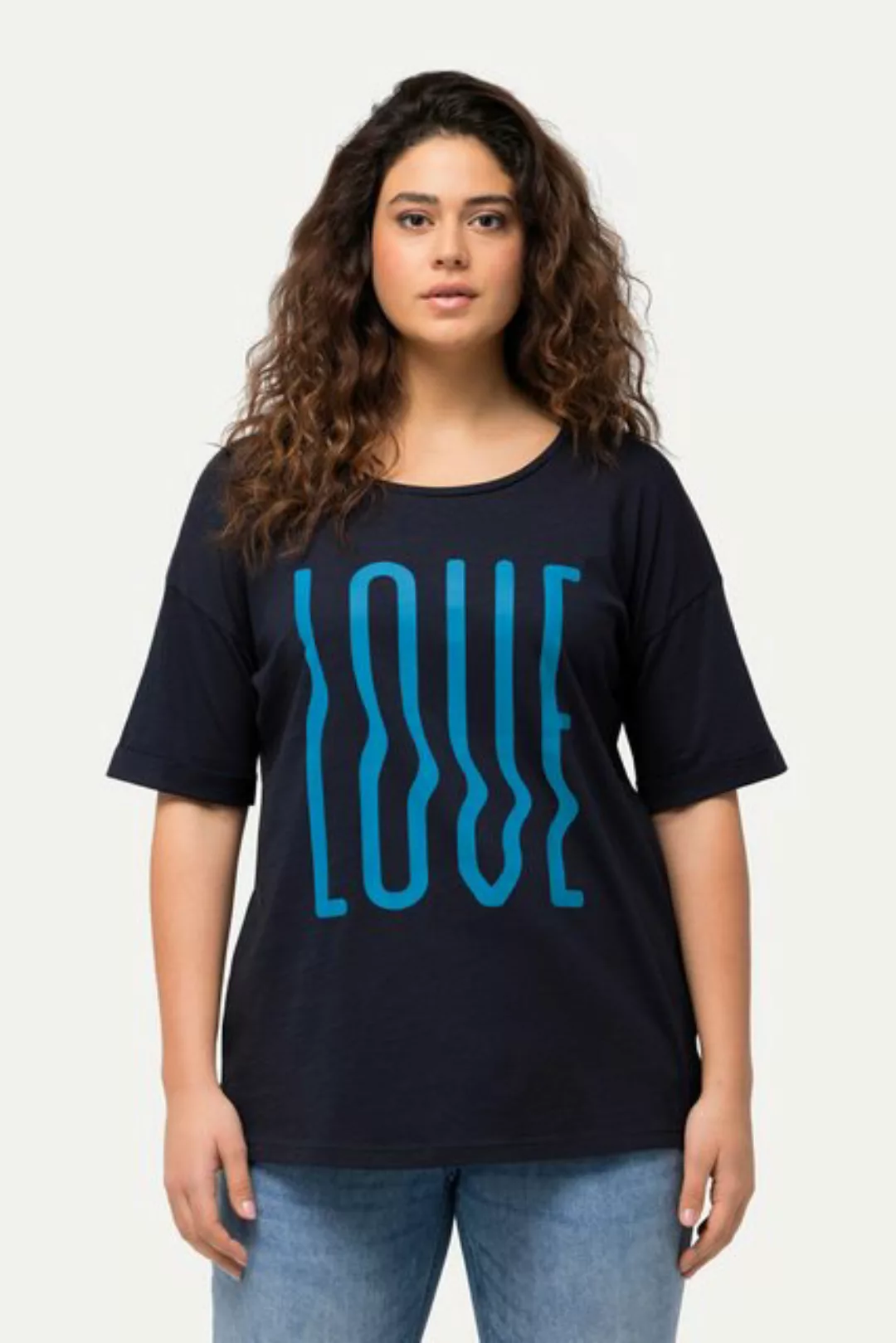 Ulla Popken T-Shirt T-Shirt oversized LOVE Halbarm günstig online kaufen