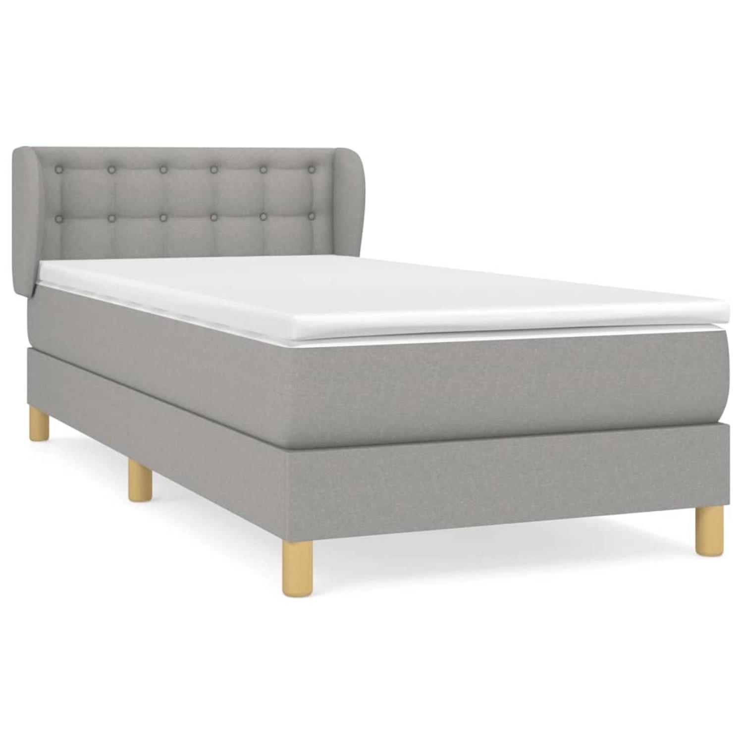 vidaXL Boxspringbett mit Matratze Hellgrau 90x190 cm Stoff1466954 günstig online kaufen