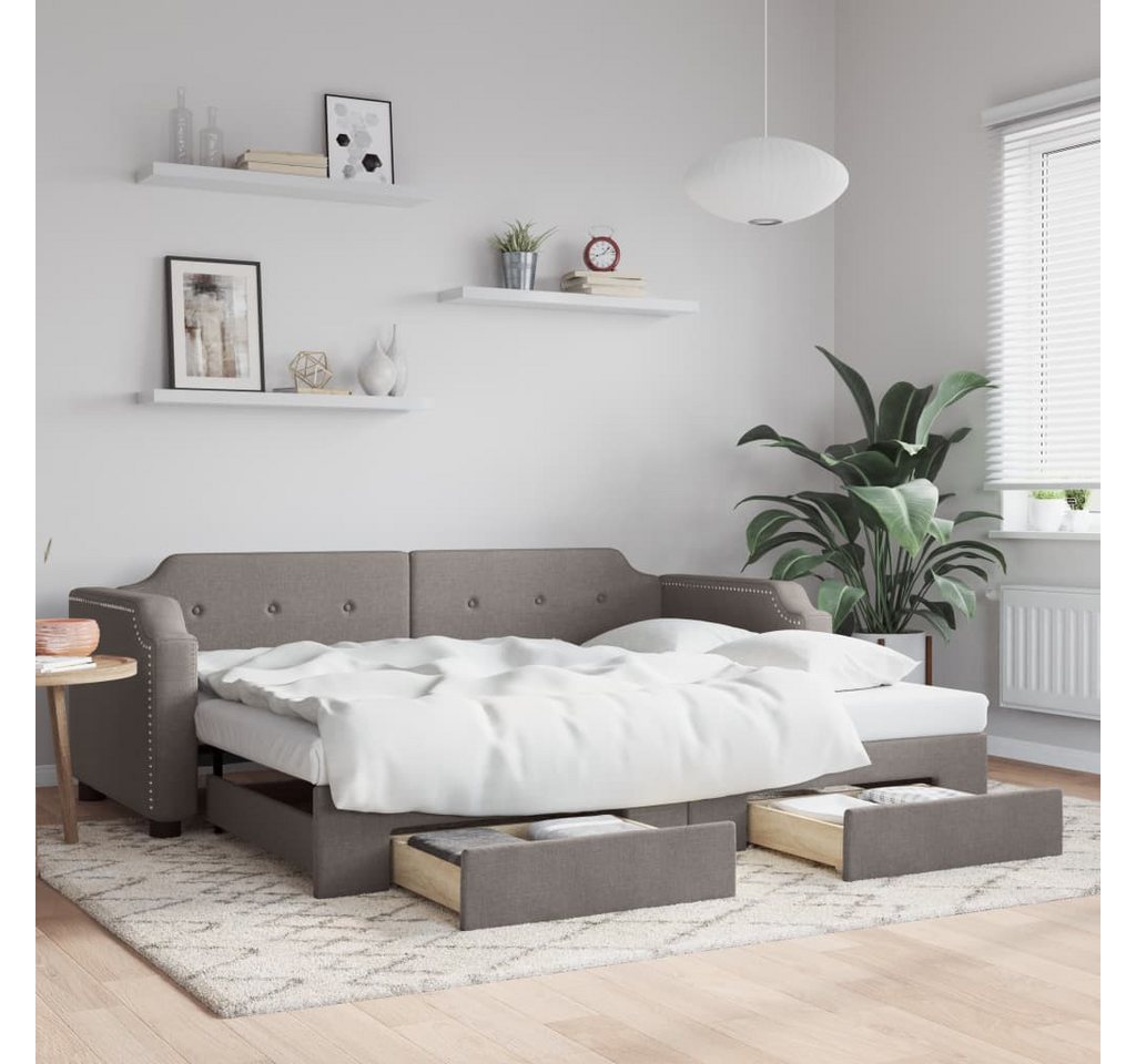 vidaXL Gästebett Gästebett Tagesbett Ausziehbar mit Schubladen Taupe 100x20 günstig online kaufen