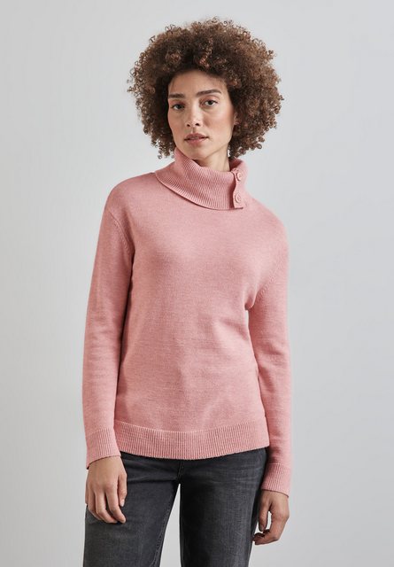 STREET ONE Rollkragenpullover mit Knopf Details günstig online kaufen