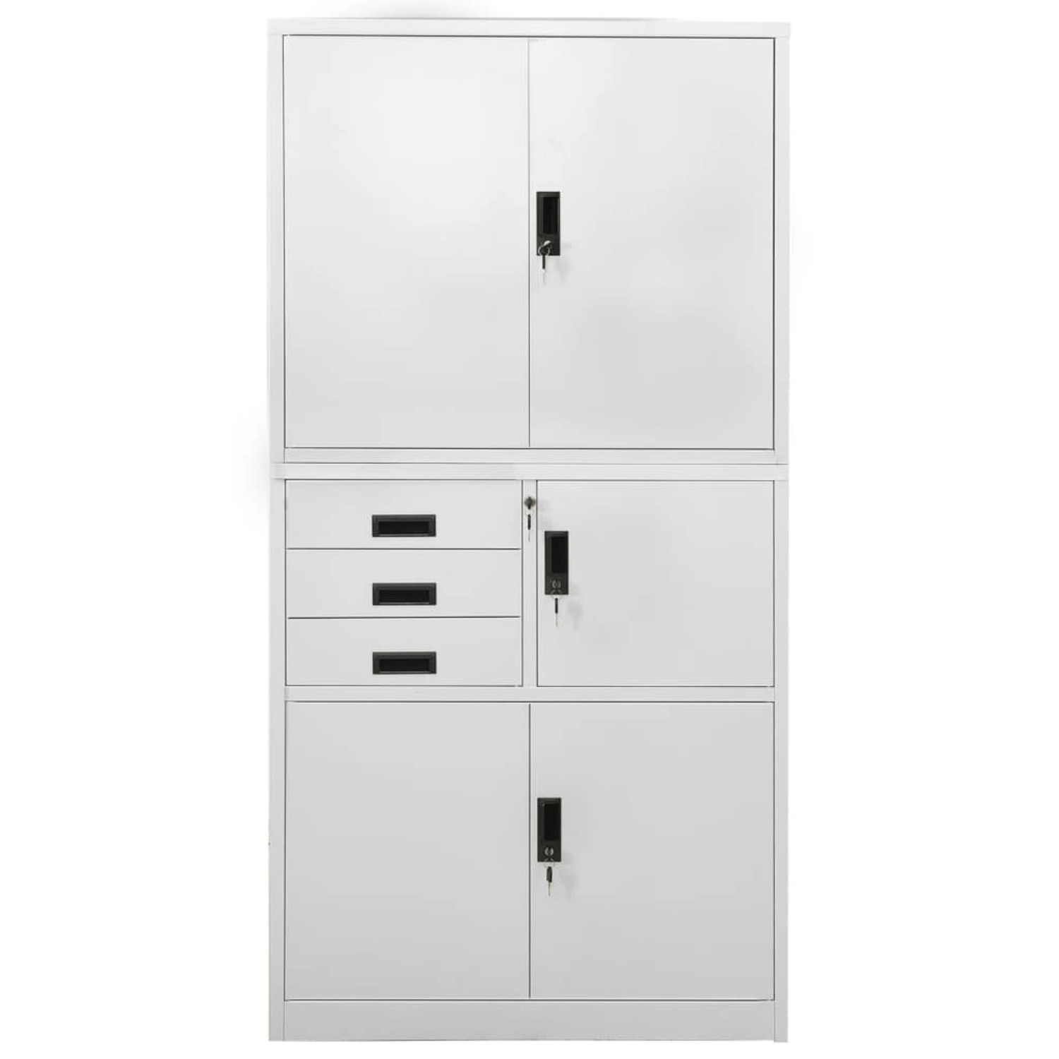 vidaXL Aktenschrank Büroschrank Hellgrau 90x40x180 cm Stahl günstig online kaufen