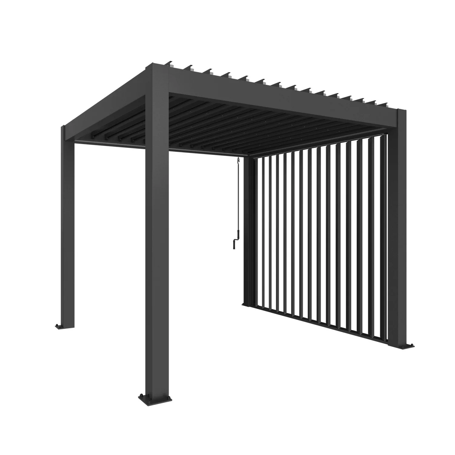 Biohort Lamellenseitenwand zu Pergola 10 x 235 x 364 cm Dunkelgrau-Metallic günstig online kaufen