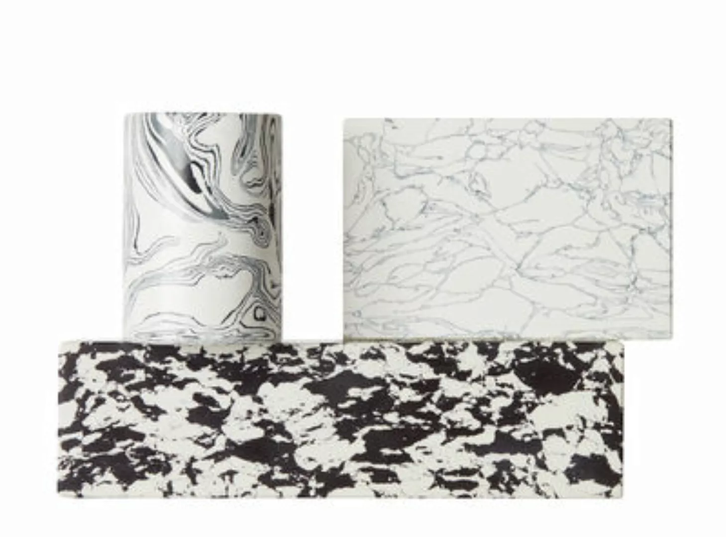 Kerzenleuchter Swirl stein weiß schwarz / Marmor-Optik - Tom Dixon - Schwar günstig online kaufen
