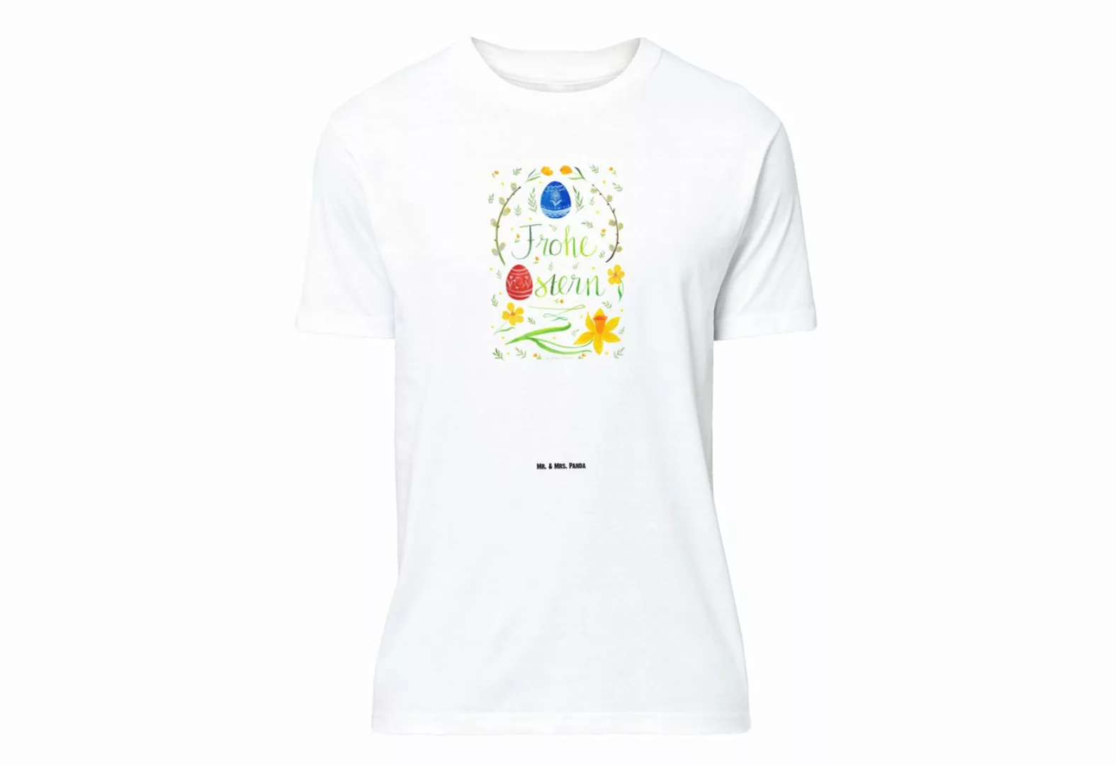 Mr. & Mrs. Panda T-Shirt Frohe Ostern - Weiß - Geschenk, T-Shirt, Osterei, günstig online kaufen