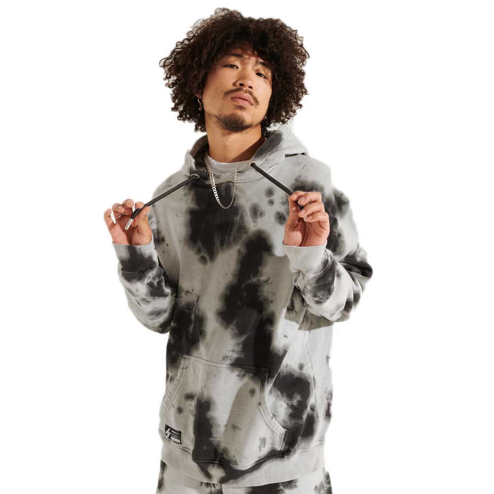 Superdry Code Tie Dye Kapuzenpullover XS-S Grey/Black günstig online kaufen