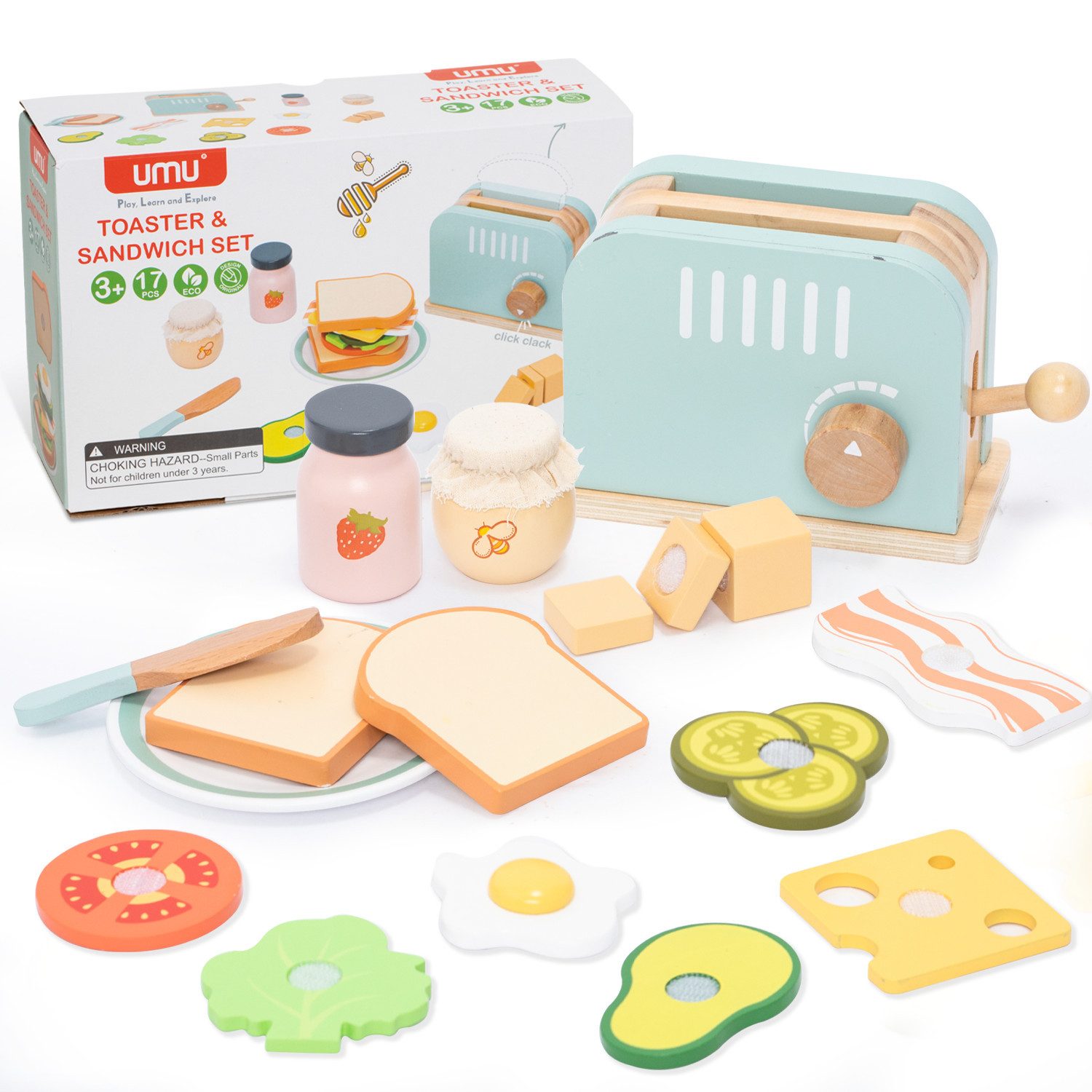 Esun Spielküche Holz Toaster & Sandwich günstig online kaufen