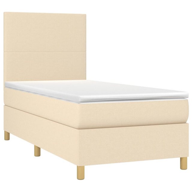 vidaXL Boxspringbett Boxspringbett mit Matratze LED Creme 80x200 cm Stoff B günstig online kaufen