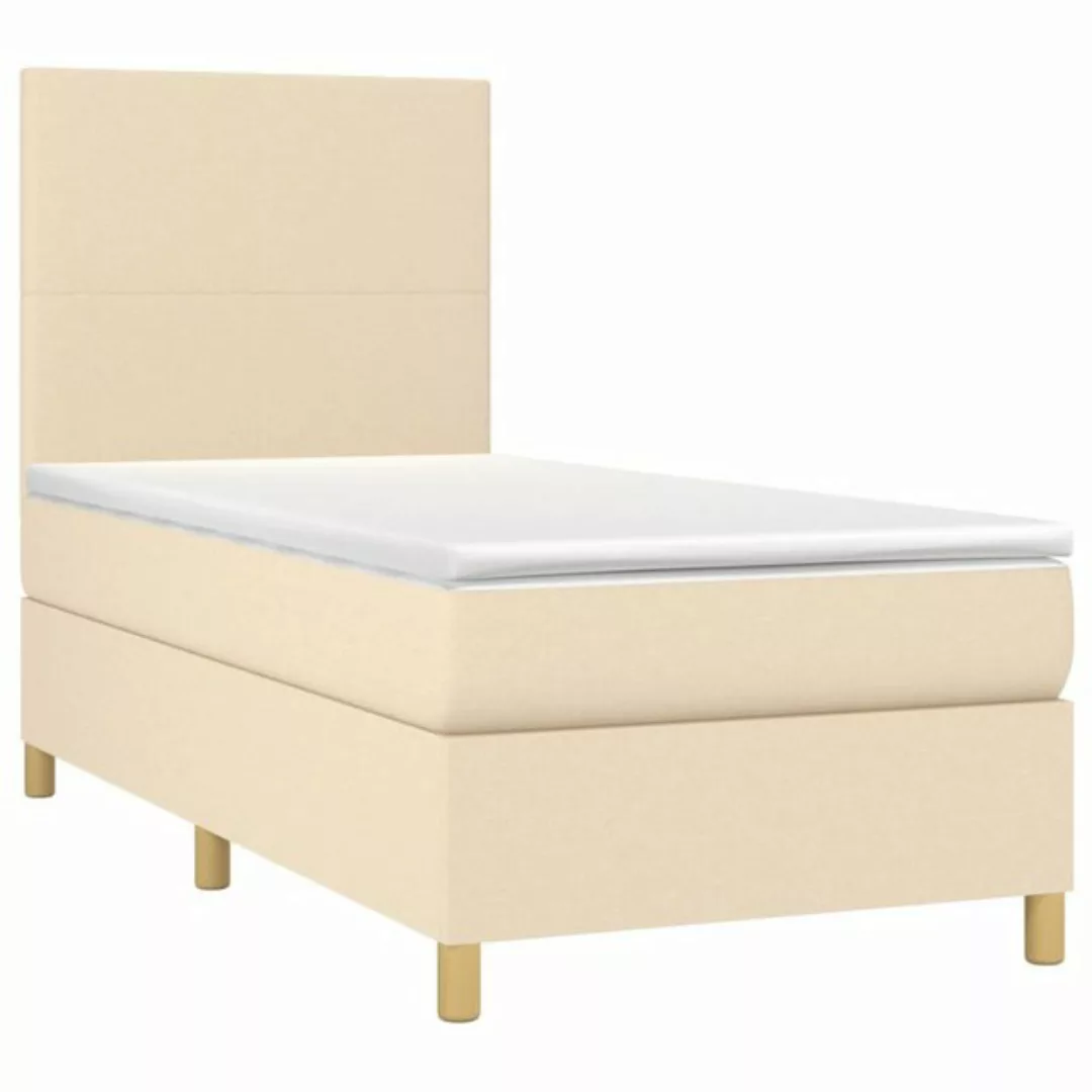 vidaXL Bett Boxspringbett mit Matratze & LED Creme 80x200 cm Stoff günstig online kaufen