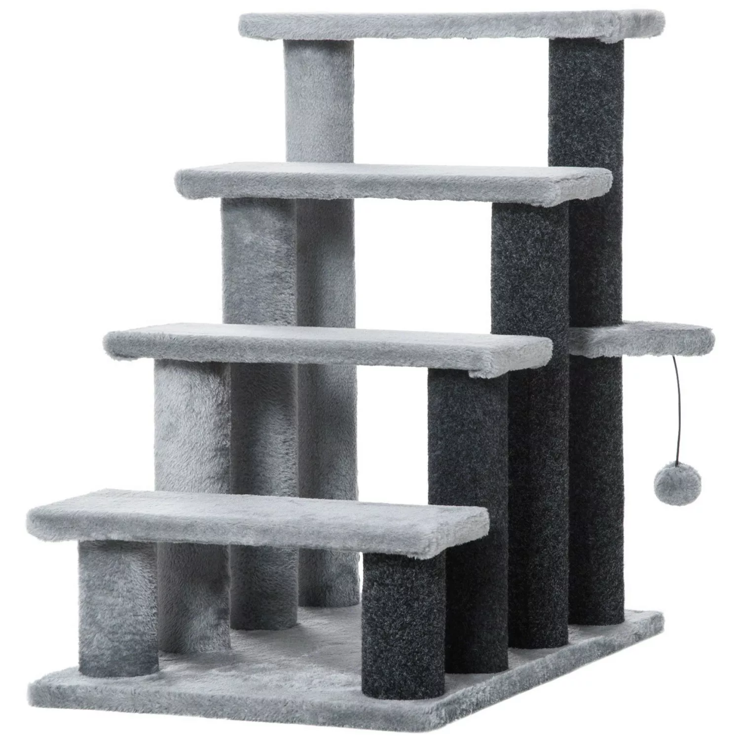 PawHut Haustiertreppe mit Kratzbaum Ball 4-Stufig 60 x 40 x64cm günstig online kaufen