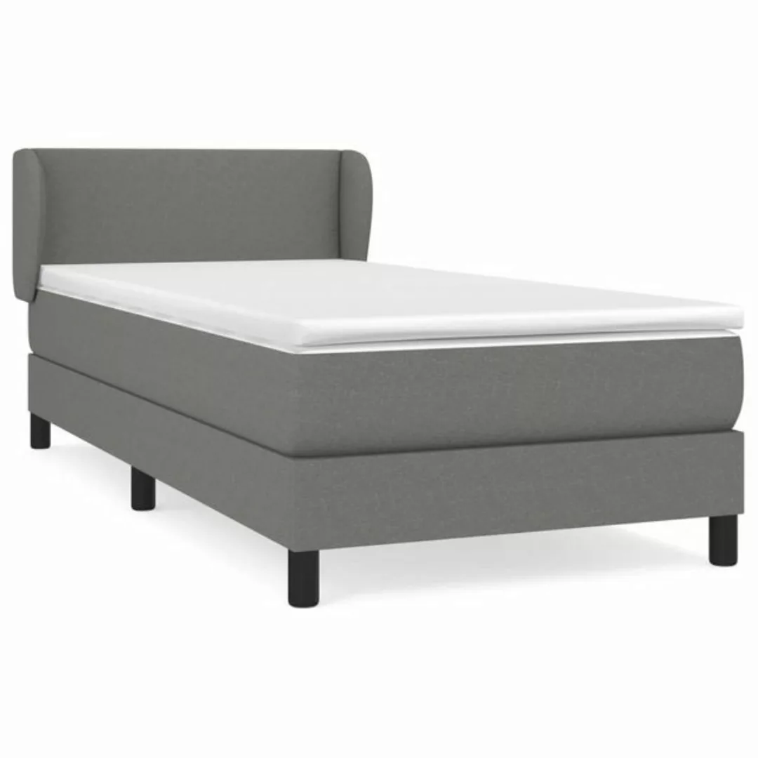 furnicato Bett Boxspringbett mit Matratze Dunkelgrau 90x200 cm Stoff günstig online kaufen