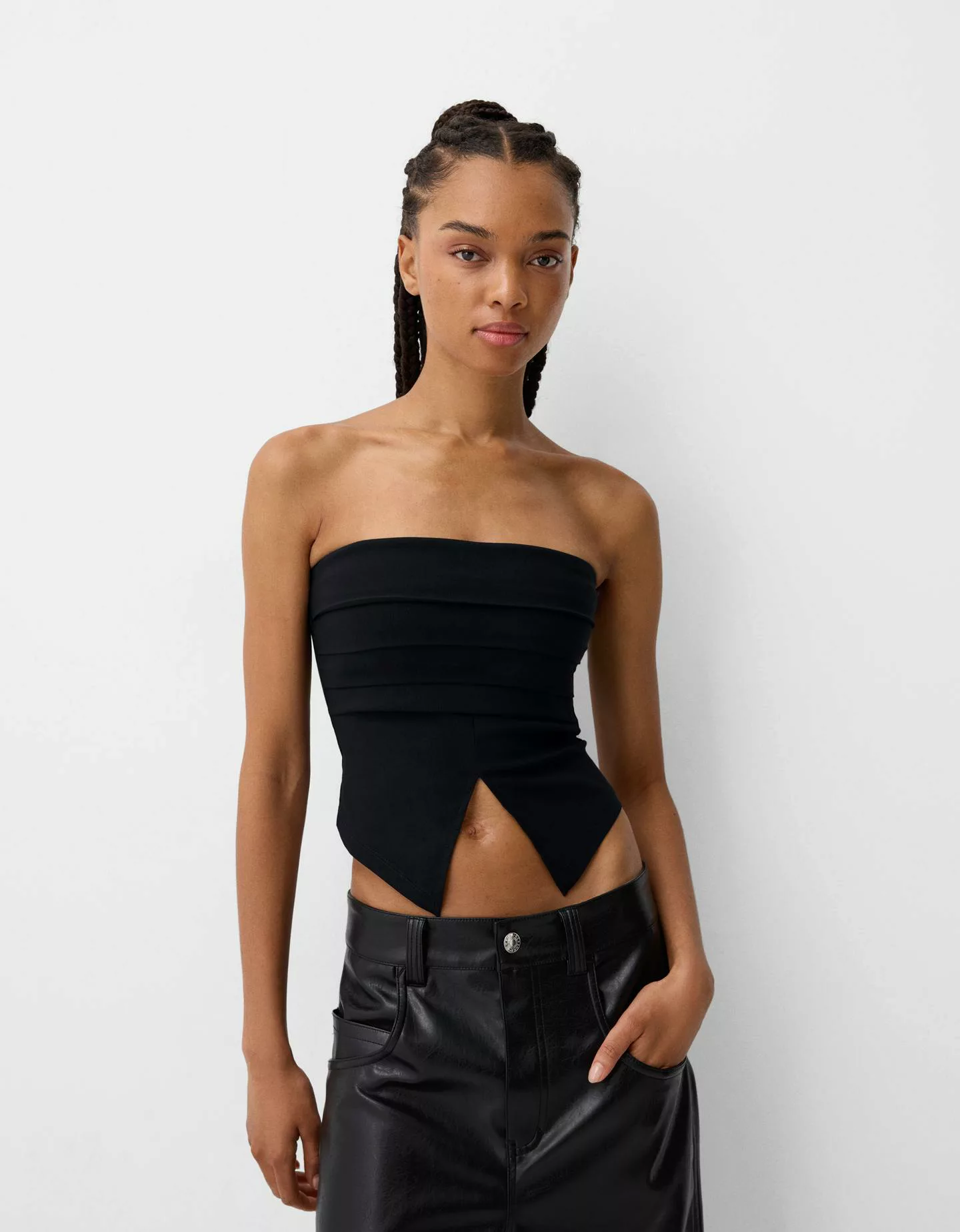 Bershka Bandeau-Top Damen S Schwarz günstig online kaufen