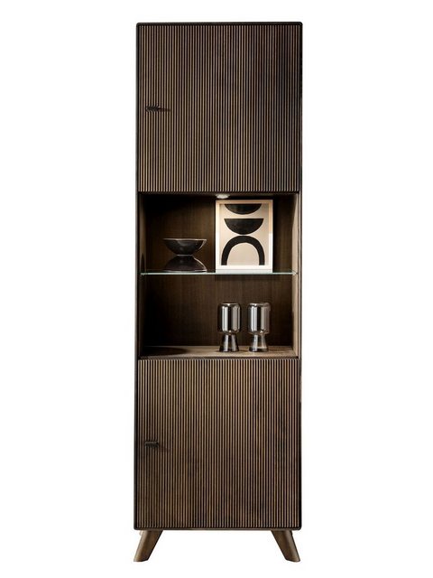 Casamia Vitrine Vitrine Standvitrine Massivholz 65x209cm Varese Kernbuche b günstig online kaufen