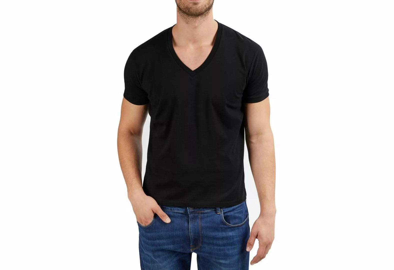 Chiccheria Brand T-Shirt Basic V-Ausschnitt günstig online kaufen