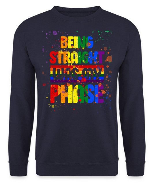 Quattro Formatee Sweatshirt Being Straight - Stolz Regenbogen LGBT Gay Prid günstig online kaufen