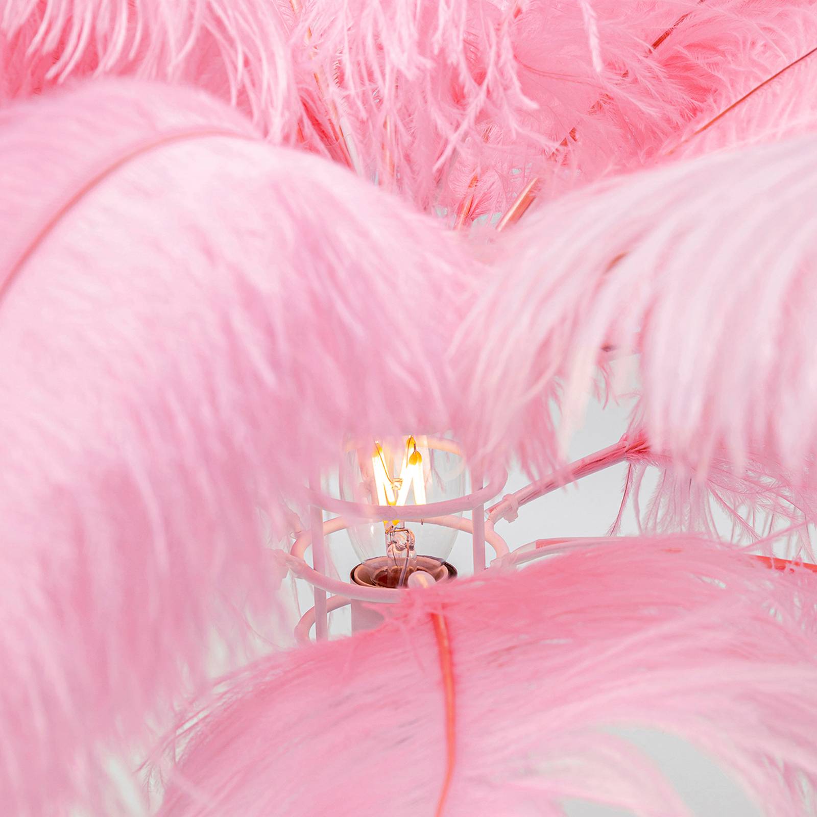 KARE Feather Palm Tischleuchte mit Federn, pink günstig online kaufen