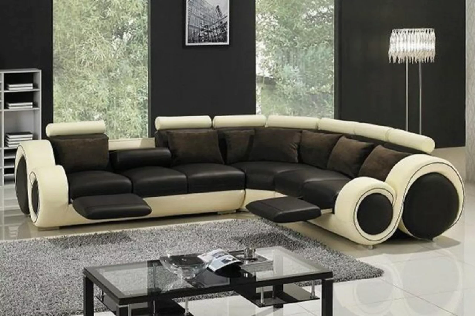 JVmoebel Ecksofa Ecksofa Leder Sofa Couch Polster Eck Sitz Wohnlandschaft G günstig online kaufen