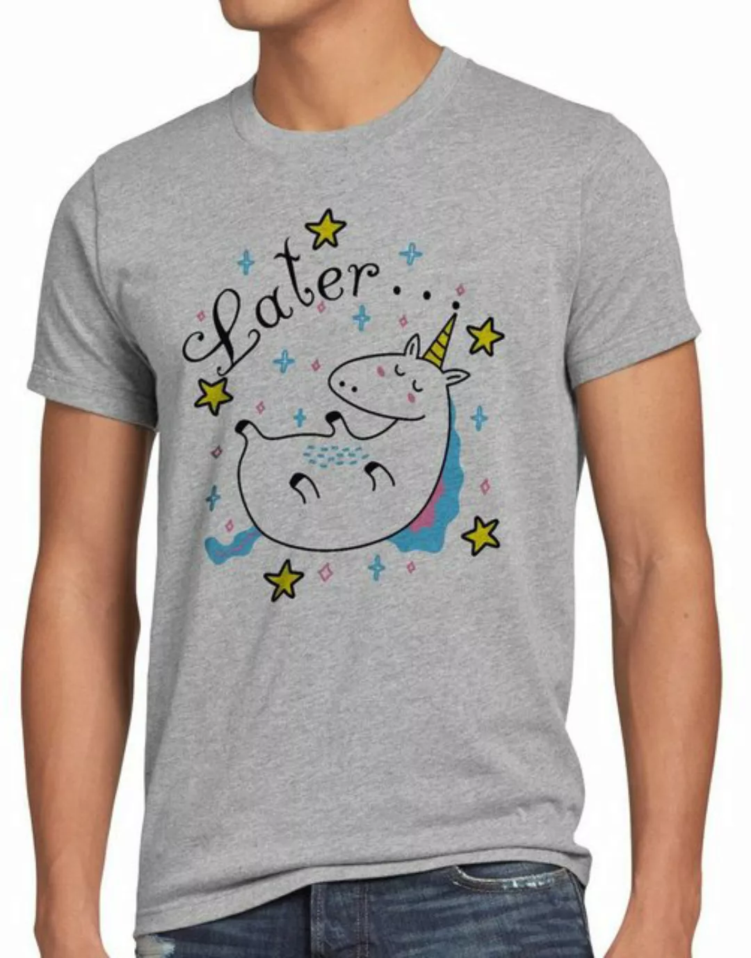 style3 T-Shirt Later Sleepy Unicorn Einhorn pferd fun funshirt do it später günstig online kaufen