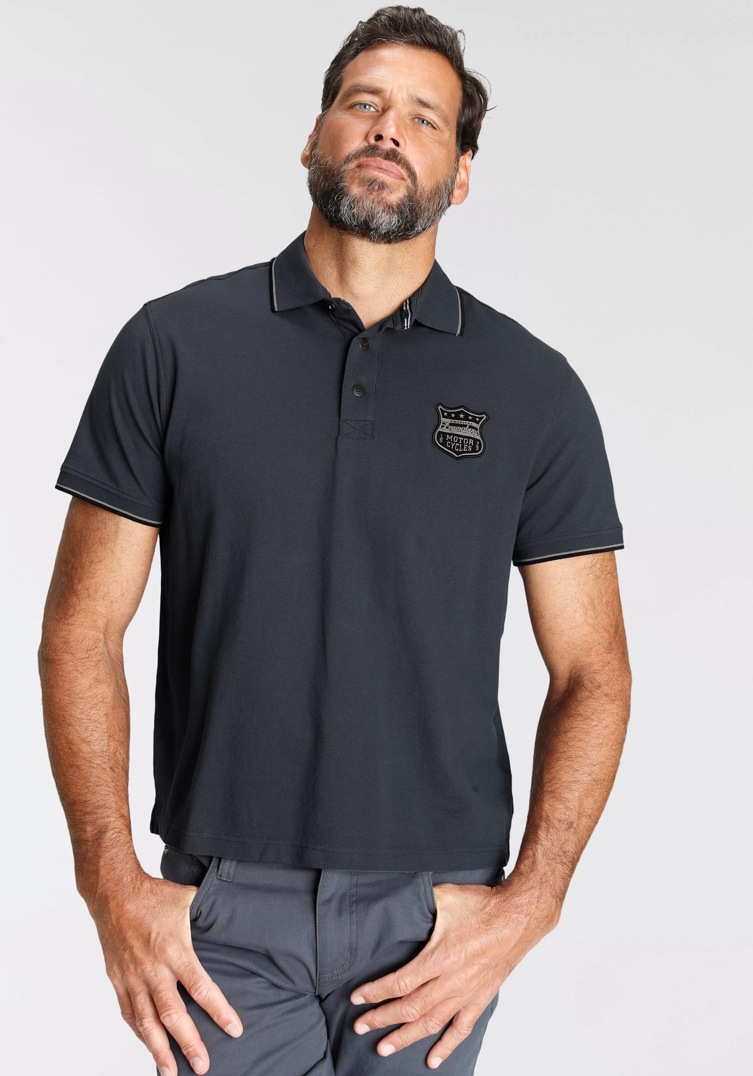 Arizona Poloshirt mit Badge günstig online kaufen