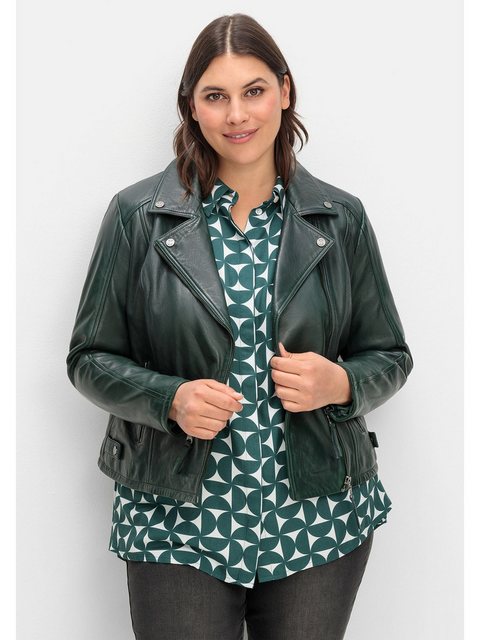 Sheego Lederjacke "Große Größen", ohne Kapuze, aus Lammnappa, im Biker-Stil günstig online kaufen