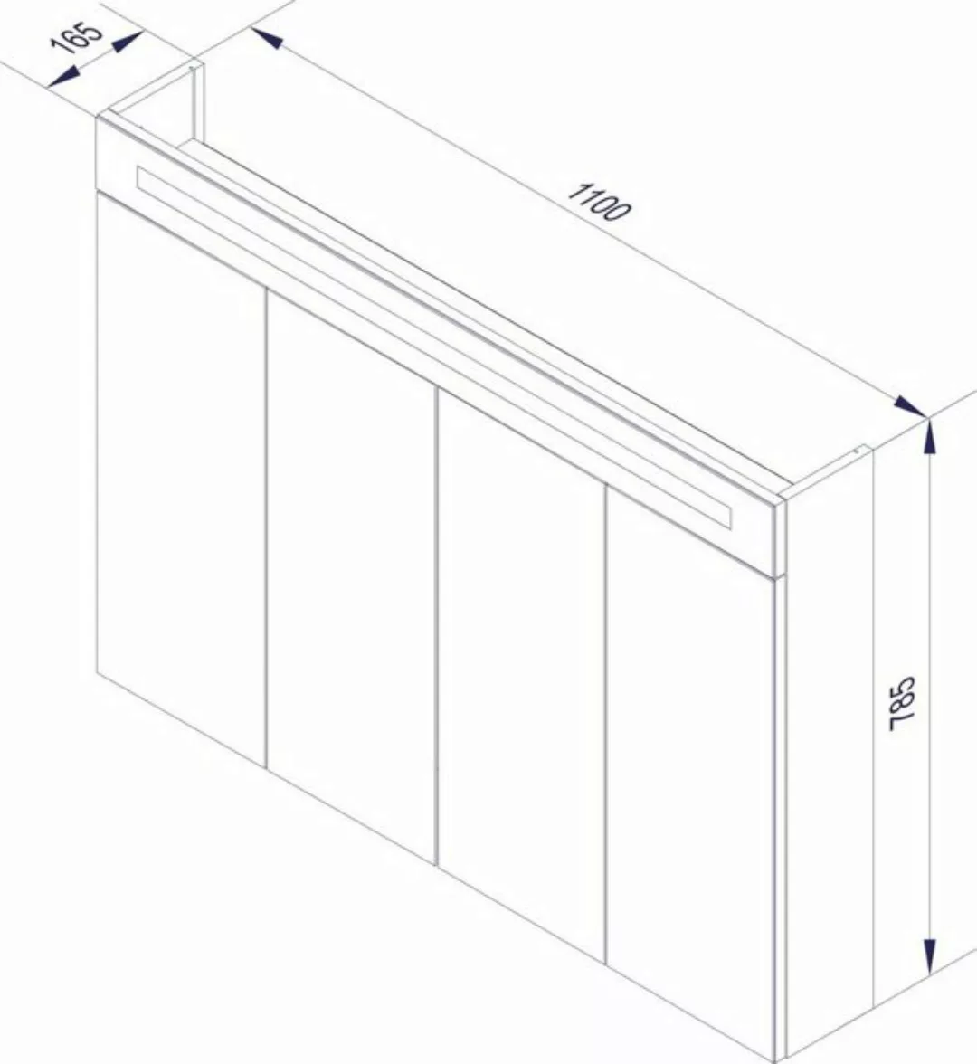 FACKELMANN Spiegelschrank "Twindy", Badmöbel Breite 110 cm, 4 Türen günstig online kaufen