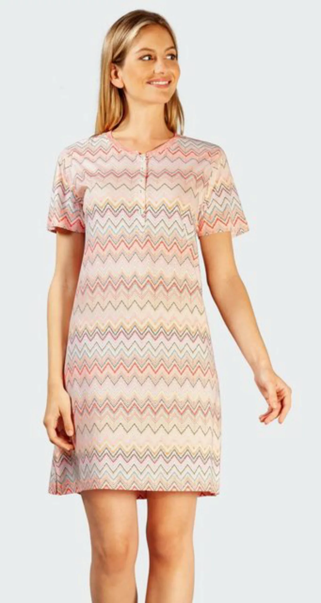 Hajo Nachthemd Damen Nachthemd mit kurzem Arm (1-tlg) Sommerfarben günstig online kaufen