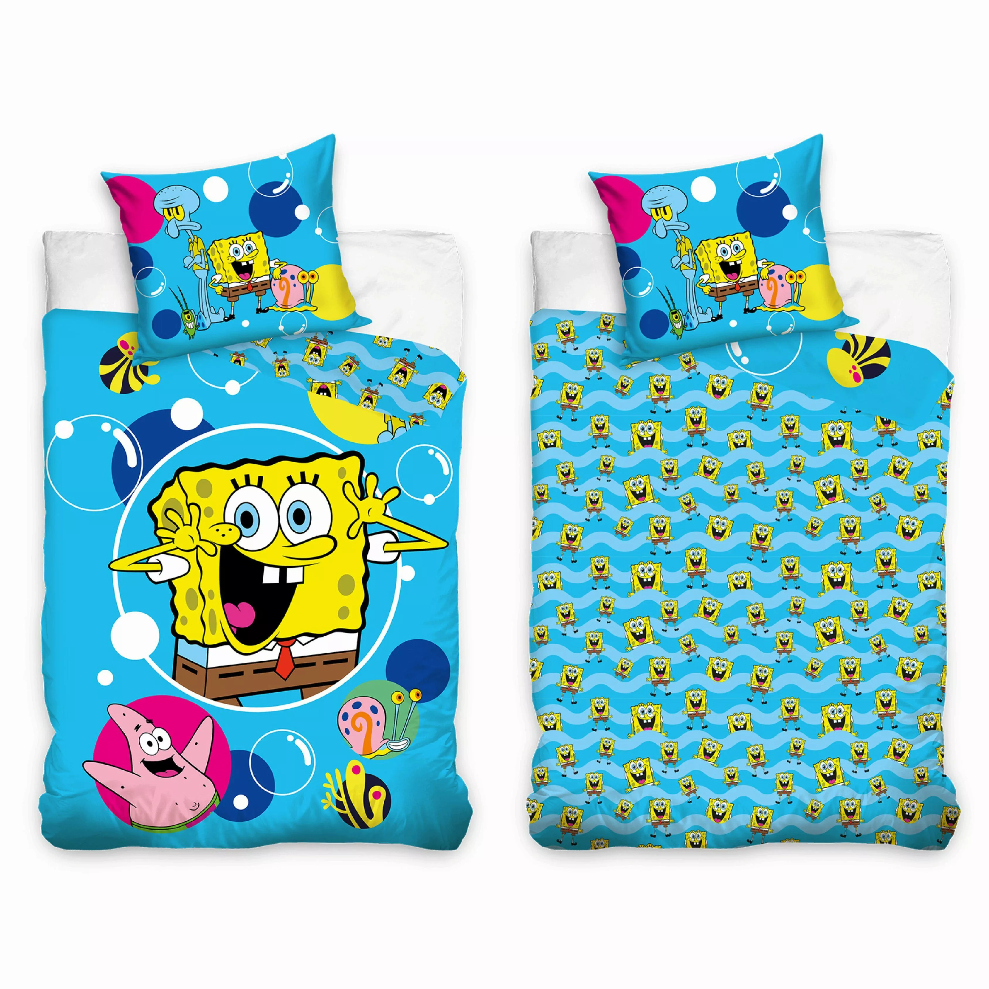 MTOnlinehandel Kinderbettwäsche SpongeBob Schwammkopf 135x200 + günstig online kaufen