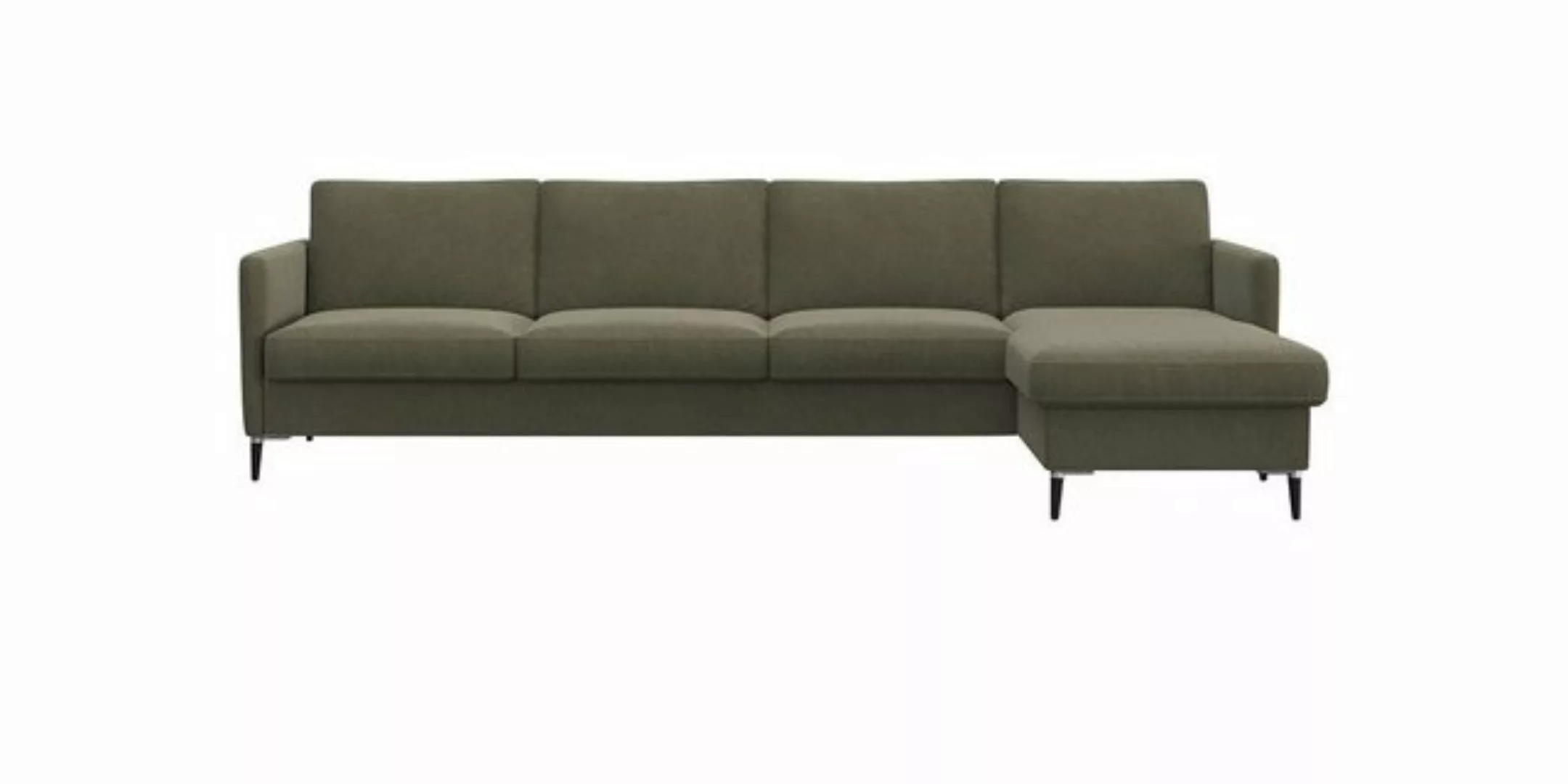 FLEXLUX Ecksofa Fiore, L-Form, schmale Armlehnen, Kaltschaum, Füße Alu+schw günstig online kaufen