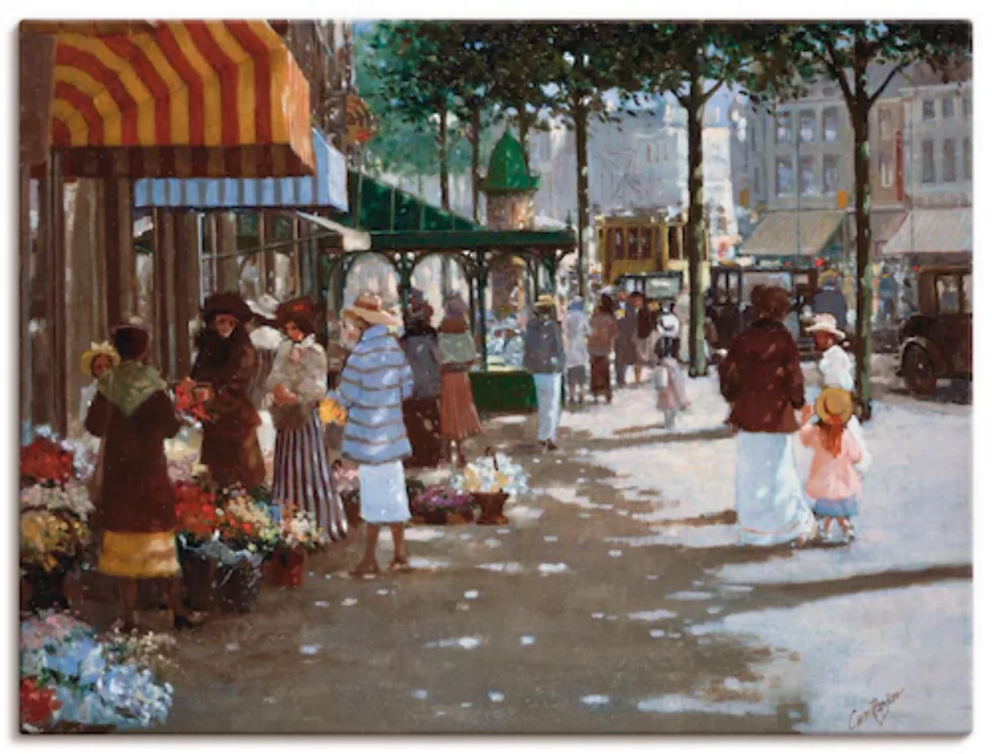 Artland Leinwandbild "Vor dem Blumengeschäft", Gruppen & Familien, (1 St.), günstig online kaufen