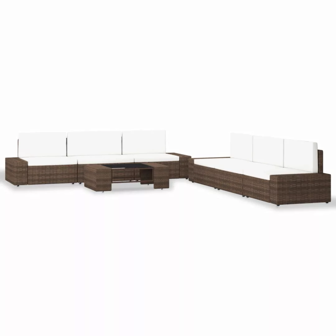 7-tlg. Garten-lounge-set Poly Rattan Braun günstig online kaufen