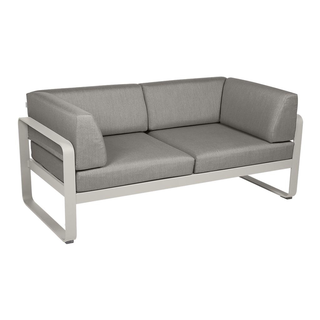 Bellevie 2-Sitzer Club Sofa A5 Lehmgrau B8 Taupegrau günstig online kaufen