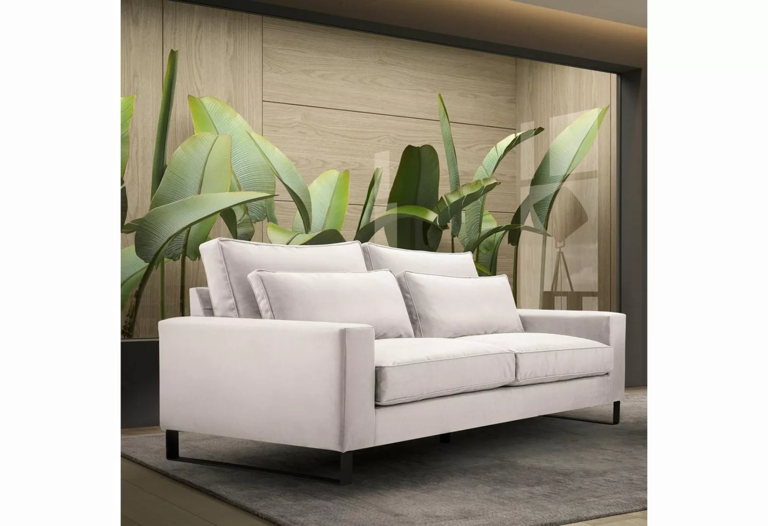 Beautysofa 3-Sitzer Carmen, 221 x 90 x 106 cm (B x H x L), aus Velourstoff, günstig online kaufen