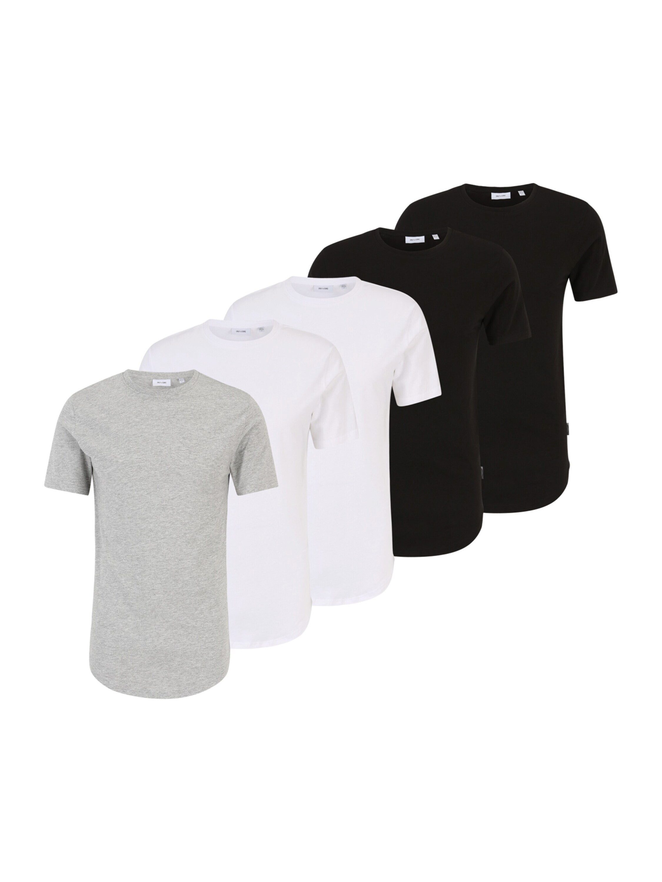 ONLY & SONS Rundhalsshirt "ONSMATT LONGY SS TEE 5-PACK", (Packung, 5 tlg.) günstig online kaufen